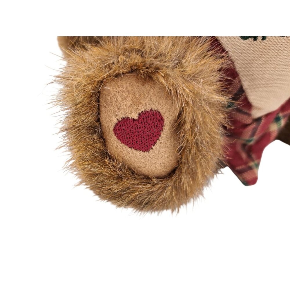 Vintage Boyds Bears Love You Grandma Teddy Plush 8" Plaid Heart Bow Pillow Gift - Picture 6 of 12
